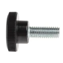 RS PRO Black Zwitterionic Polysaccharides Polyamide 66 Knurled Clamping Knob Threaded Stud M8 x 20 mm 702-7550