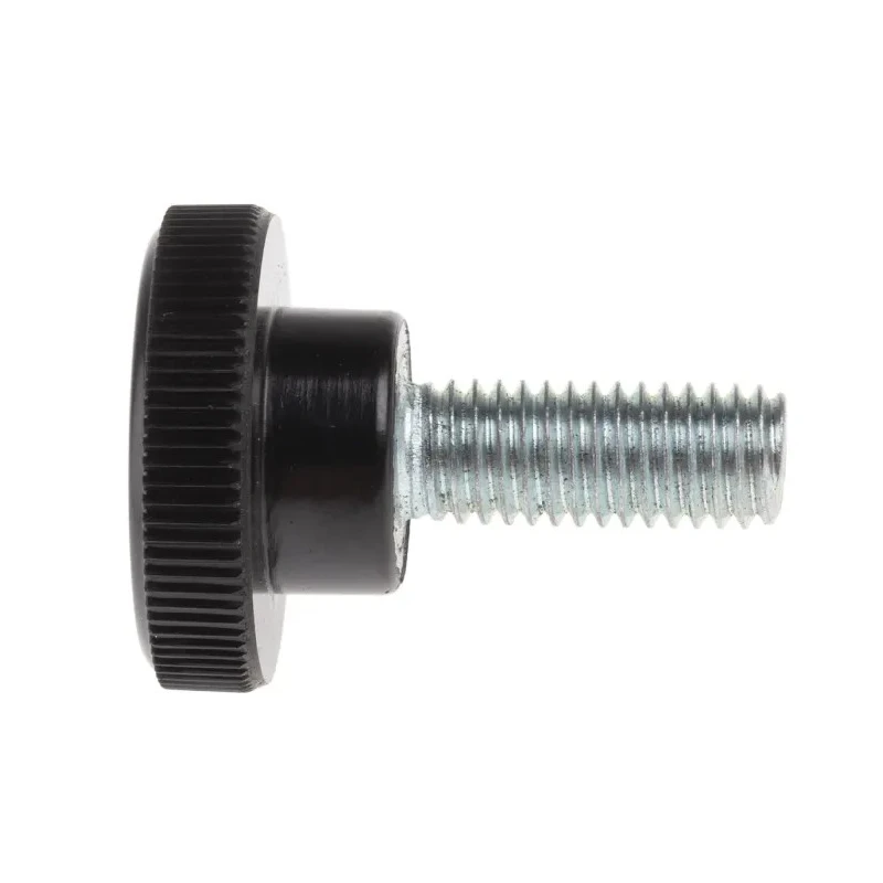 RS PRO Black Zwitterionic Polysaccharides Polyamide 66 Knurled Clamping Knob Threaded Stud M8 x 20 mm 702-7550