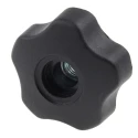 RS PRO Black Polypropylene Multiple Lobes Clamping Knob M12 Threaded Through Hole 702-7623