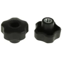 RS PRO Black Polypropylene Multiple Lobes Clamping Knob M8 Threaded Through Hole 702-7611