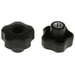 RS PRO Black Polypropylene Multiple Lobes Clamping Knob M8 Threaded Through Hole 702-7611