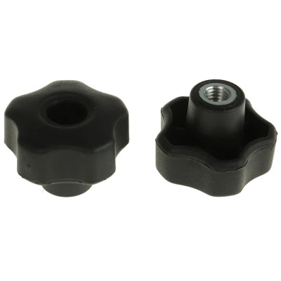 RS PRO Black Polypropylene Multiple Lobes Clamping Knob M8 Threaded Through Hole 702-7611
