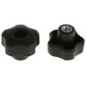 RS PRO Black Polypropylene Multiple Lobes Clamping Knob M8 Threaded Through Hole 702-7611