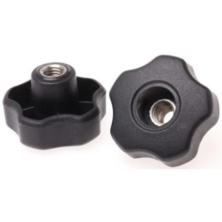 RS PRO Black Polypropylene Multiple Lobes Clamping Knob, M10 Thread Size, Threaded Through Hole Mount, 50 mm 702-7689