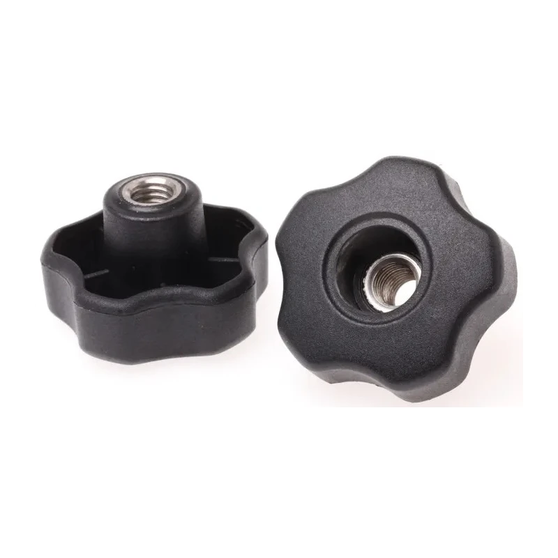 RS PRO Black Polypropylene Multiple Lobes Clamping Knob, M10 Thread Size, Threaded Through Hole Mount, 50 mm 702-7689
