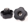 RS PRO Black Polypropylene Multiple Lobes Clamping Knob, M10 Thread Size, Threaded Through Hole Mount, 50 mm 702-7689