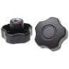 RS PRO Black Polypropylene Multiple Lobes Clamping Knob, M10 Threaded Hole, 50 mm Diameter, Stainless Steel Insert 702-7667