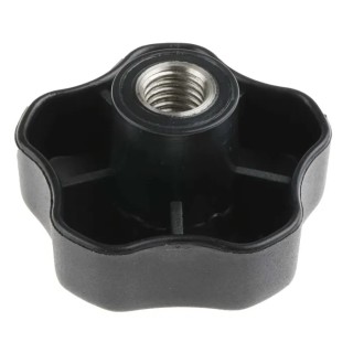 RS PRO Black Polypropylene Multiple Lobes Clamping Knob M12 Threaded Through Hole 702-7683