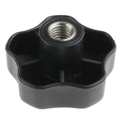 RS PRO Black Polypropylene Multiple Lobes Clamping Knob M12 Threaded Through Hole 702-7683