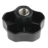 RS PRO Black Polypropylene Multiple Lobes Clamping Knob M12 Threaded Through Hole 702-7683