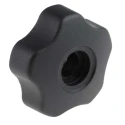 RS PRO Black Polypropylene Multiple Lobes Clamping Knob M12 Threaded Through Hole 702-7683