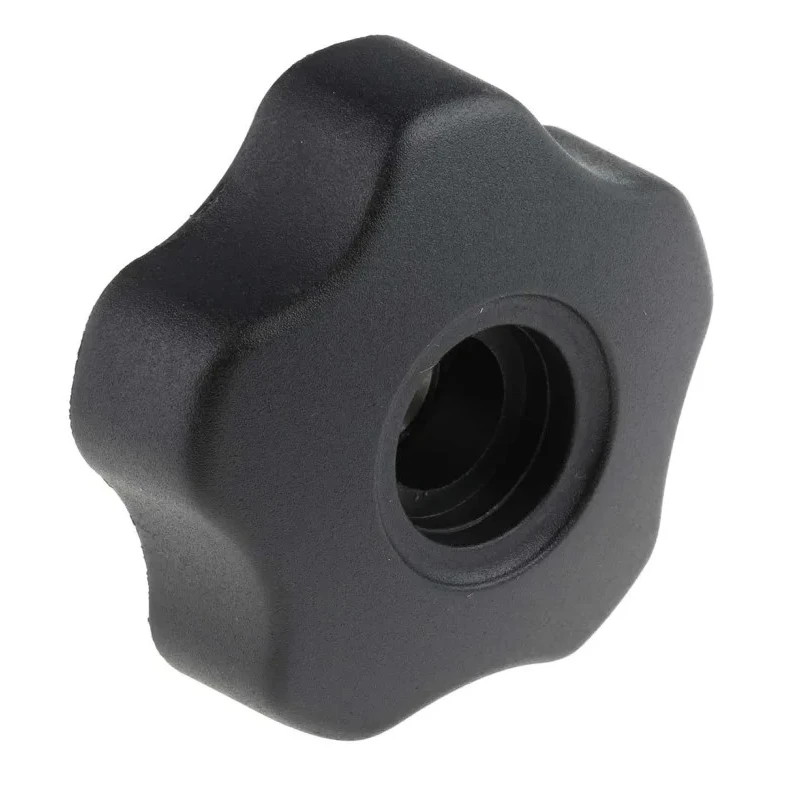RS PRO Black Polypropylene Multiple Lobes Clamping Knob M12 Threaded Through Hole 702-7683