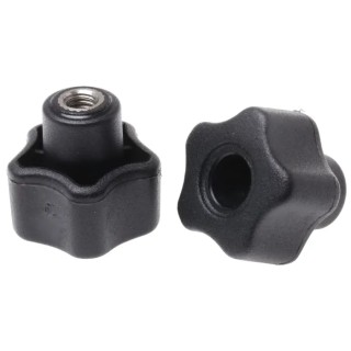 RS PRO Black Polypropylene Multiple Lobes Clamping Knob M6 Threaded Through Hole 702-7673