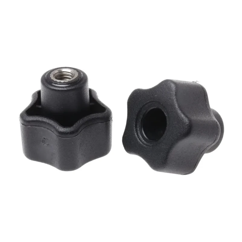 RS PRO Black Polypropylene Multiple Lobes Clamping Knob M6 Threaded Through Hole 702-7673
