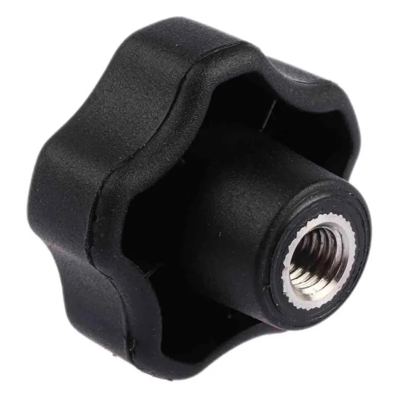 RS PRO Black Polypropylene Multiple Lobes Clamping Knob, M8 Threaded Through Hole 702-7677