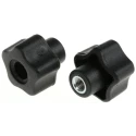 RS PRO Black Polypropylene Multiple Lobes Clamping Knob, M6 Threaded Through Hole 702-7617