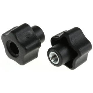 RS PRO Black Polypropylene Multiple Lobes Clamping Knob, M6 Threaded Through Hole 702-7617