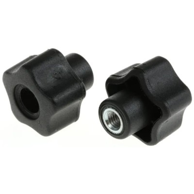 RS PRO Black Polypropylene Multiple Lobes Clamping Knob, M6 Threaded Through Hole 702-7617