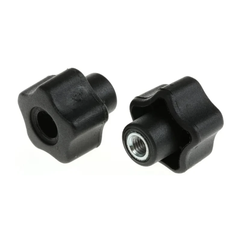 RS PRO Black Polypropylene Multiple Lobes Clamping Knob, M6 Threaded Through Hole 702-7617