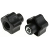 RS PRO Black Polypropylene Multiple Lobes Clamping Knob, M6 Threaded Through Hole 702-7617