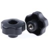 RS PRO Black Polypropylene Multiple Lobes Clamping Knob M8 Threaded Through Hole 50 mm Diameter 702-7686