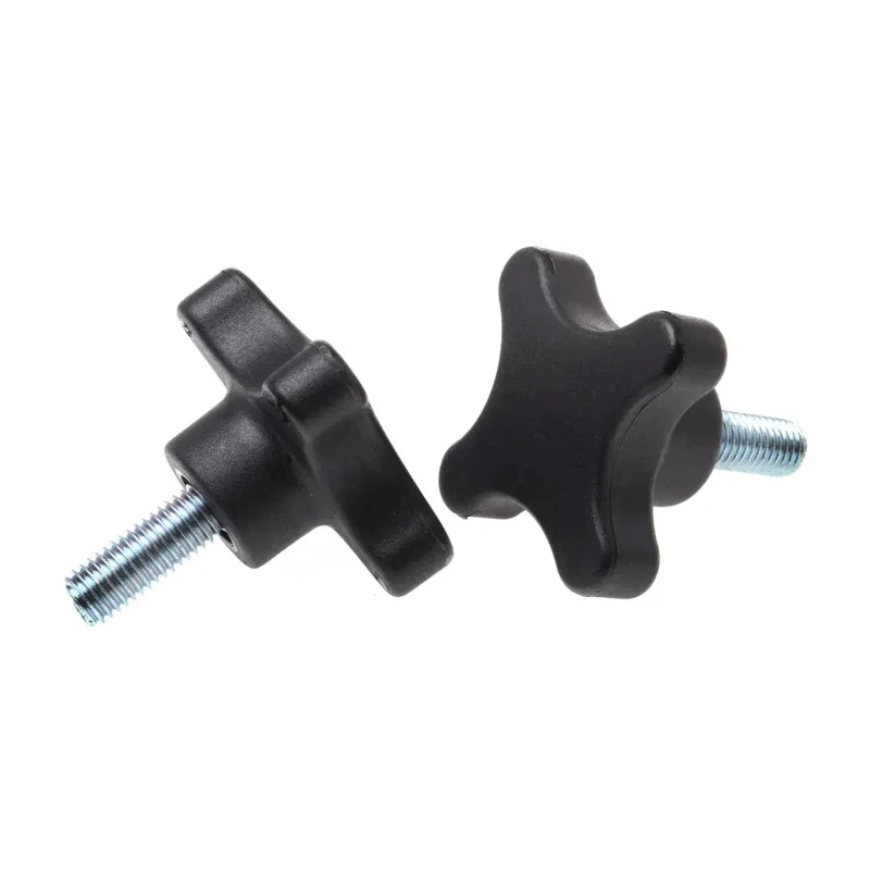 RS PRO Black 4-Arm Clamping Knob M10 Threaded Stud 60 mm Diameter 25 mm Thread Length 702-7702