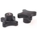 RS PRO Black Thermoplastic 4-Arm Clamping Knob M8 Threaded Hole 50 mm Diameter 702-7740