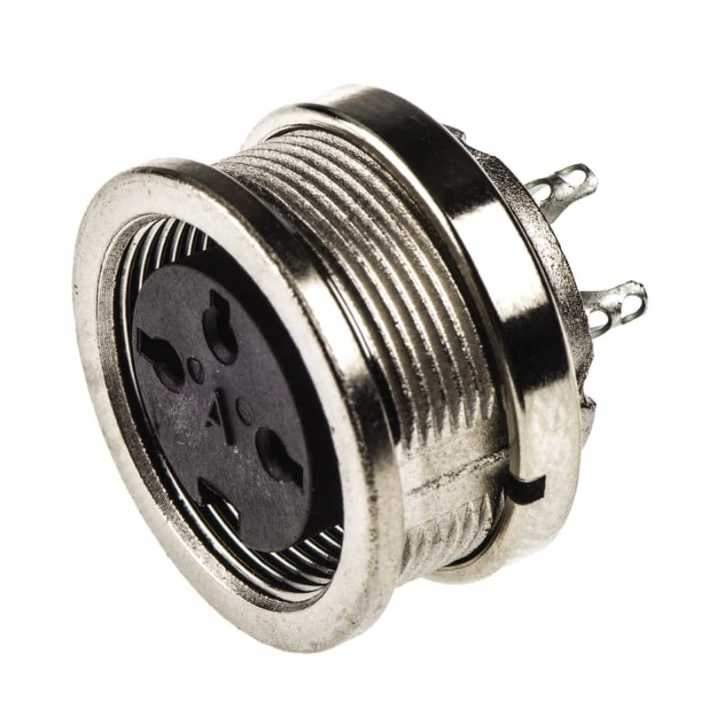 Amphenol Industrial C 091 D 3 Pole Straight M16 DIN Socket Panel Mount 5A 300 V ac dc IP67 C091-31N003-1002