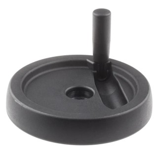 RS PRO Black Thermoplastic Hand Wheel, 150 mm Diameter, Fold Away Revolving Handle, Steel Insert 702-7841
