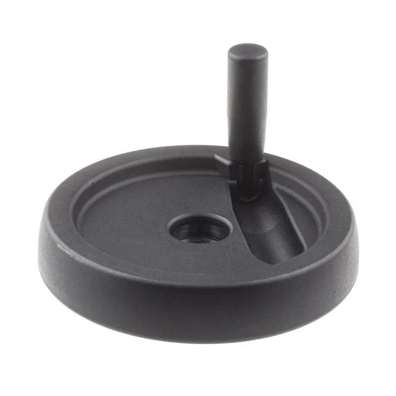RS PRO Black Thermoplastic Hand Wheel, 150 mm Diameter, Fold Away Revolving Handle, Steel Insert 702-7841