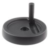 RS PRO Black Thermoplastic Hand Wheel, 150 mm Diameter, Fold Away Revolving Handle, Steel Insert 702-7841