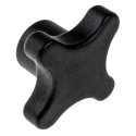 RS PRO Black Polypropylene 4-Arm Clamping Knob, M10 Thread Size, 50 mm Diameter, Stainless Steel Insert 702-7759
