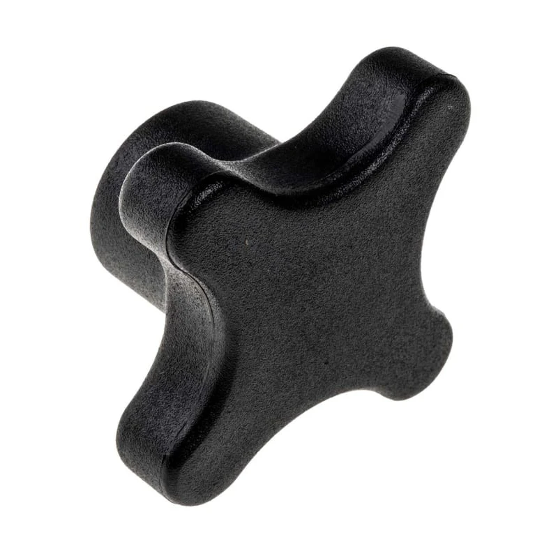 RS PRO Black Polypropylene 4-Arm Clamping Knob, M10 Thread Size, 50 mm Diameter, Stainless Steel Insert 702-7759