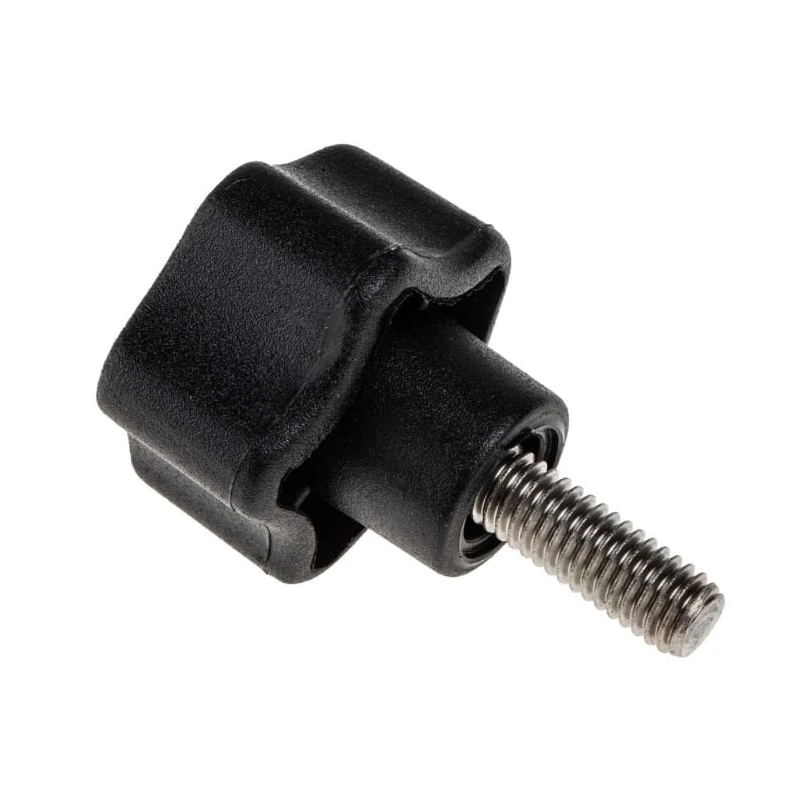 RS PRO Black Polypropylene Multiple Lobes Clamping Knob, M6 Thread Size, 15mm Thread Length, 28 mm Diameter 702-7627