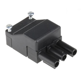 Wieland ST18 Series 3-Pole Male Screw Cable Connector, 250V, 16A, IP20, Black 