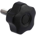 RS PRO Black Polypropylene Multiple Lobes Clamping Knob, M8 Threaded Stud, 40 mm Diameter 702-7633