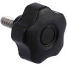 RS PRO Black Polypropylene Multiple Lobes Clamping Knob, M8 Threaded Stud, 40 mm Diameter 702-7633