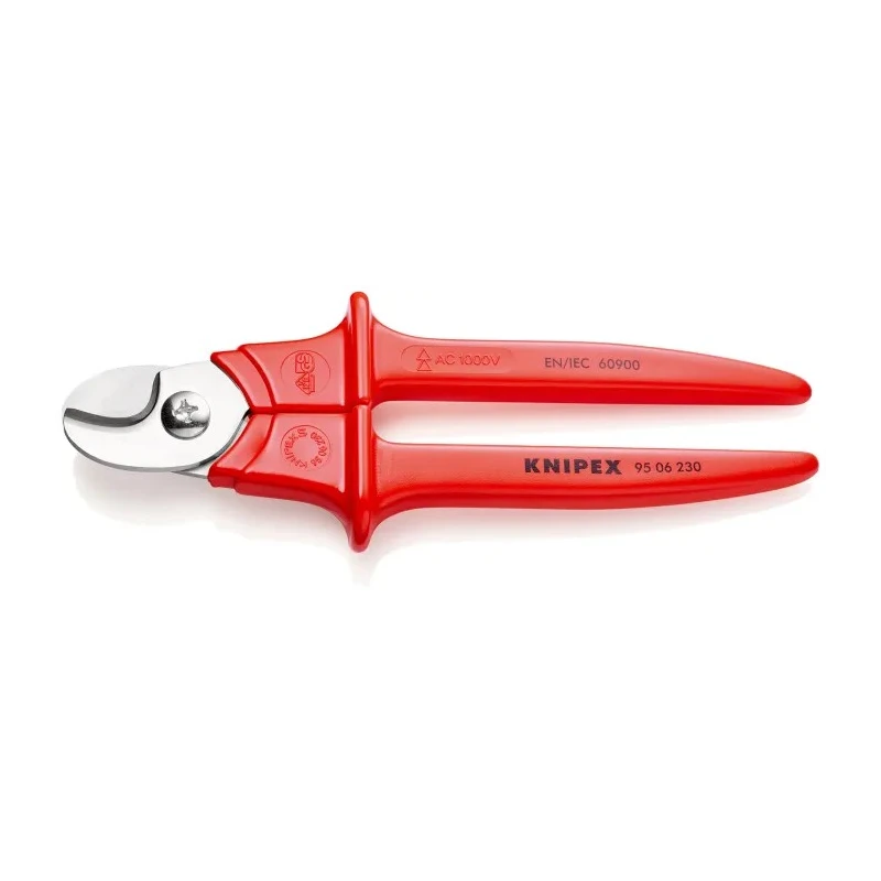 Knipex Flush Cable Cutter 230mm VDE/1000V Approved Surgical Steel Handles Plastic 95 06 230