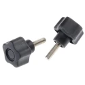 RS PRO Black Polypropylene Multiple Lobes Clamping Knob M6 Threaded Stud 28 mm Diameter 20mm Thread Length 702-7636