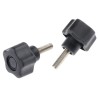 RS PRO Black Polypropylene Multiple Lobes Clamping Knob M6 Threaded Stud 28 mm Diameter 20mm Thread Length 702-7636
