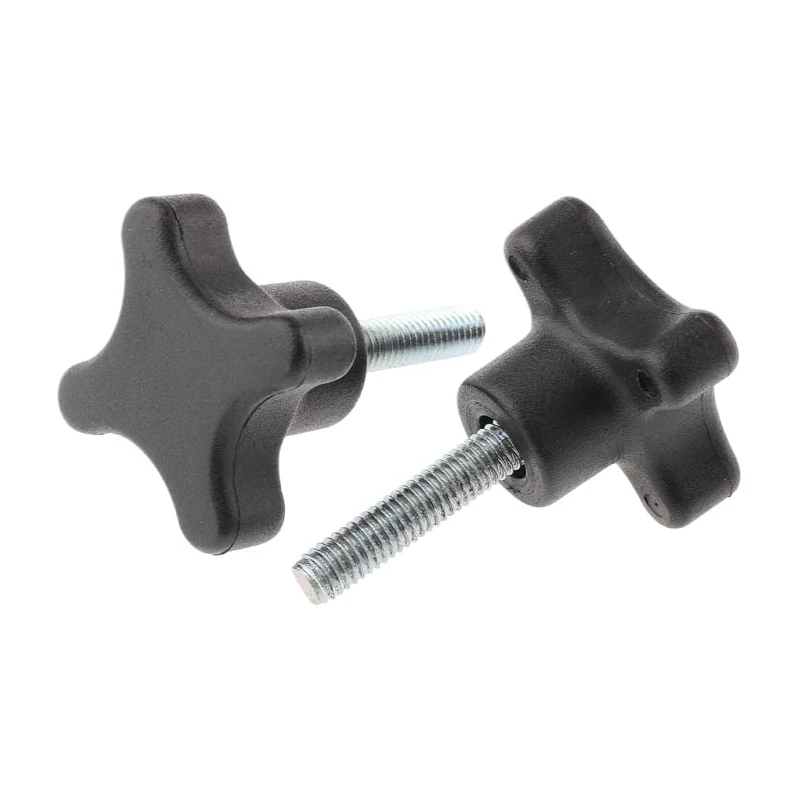 RS PRO Black Polypropylene 4-Arm Clamping Knob Threaded Stud with 25mm Thread Length and 40 mm Diameter 702-7692