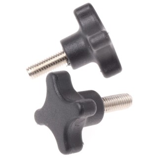 RS PRO Black Polypropylene 4-Arm Clamping Knob Threaded Stud 40 mm Diameter, 20 mm Thread Length 702-7730