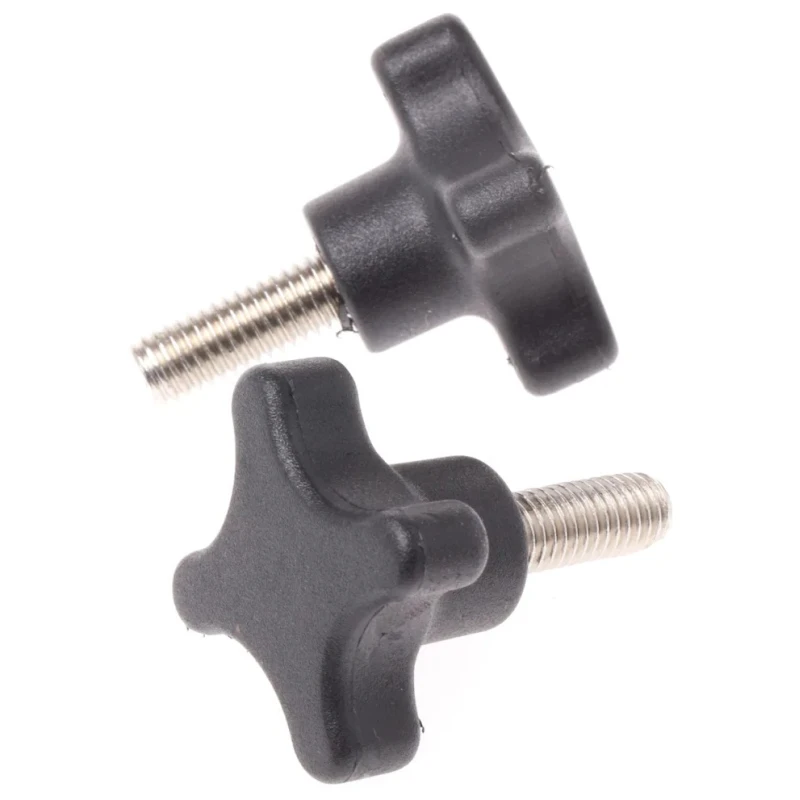 RS PRO Black Polypropylene 4-Arm Clamping Knob Threaded Stud 40 mm Diameter, 20 mm Thread Length 702-7730