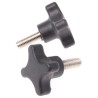 RS PRO Black Polypropylene 4-Arm Clamping Knob Threaded Stud 40 mm Diameter, 20 mm Thread Length 702-7730
