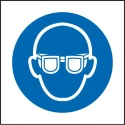 RS PRO Vinyl Mandatory Safety Sign Wear Eye Protect 50mm x 50mm Set of 5 157-8548