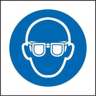 RS PRO Vinyl Mandatory Safety Sign Wear Eye Protect 50mm x 50mm Set of 5 157-8548