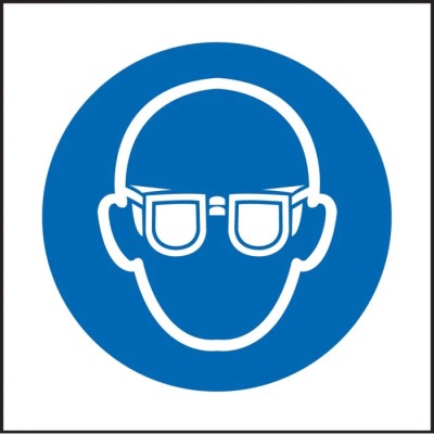 RS PRO Vinyl Mandatory Safety Sign Wear Eye Protect 50mm x 50mm Set of 5 157-8548