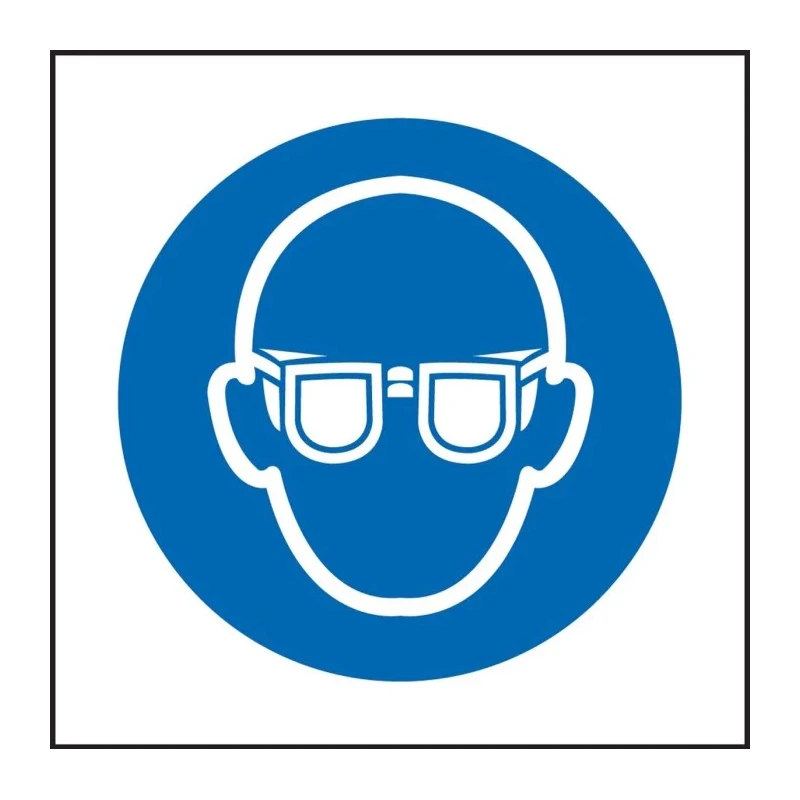 RS PRO Vinyl Mandatory Safety Sign Wear Eye Protect 50mm x 50mm Set of 5 157-8548