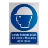 RS PRO Polyvinyl Chloride Mandatory Label Safety Helmets Must Be Worn In This Area Sign 157-9305