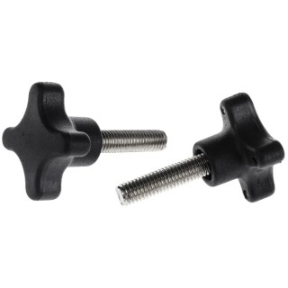 RS PRO Black 4-Arm Clamping Knob, M8 Threaded Stud, 30mm Thread Length, 40 mm Diameter 702-7734